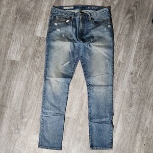 GAP Men's Blue Distressed Skinny Jeans